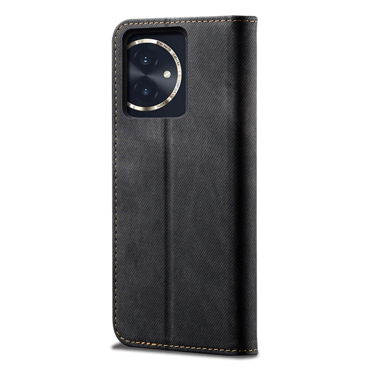 For Honor 100 Denim Texture Flip Leather Phone Case(Black) - Honor Cases by buy2fix | Online Shopping UK | buy2fix