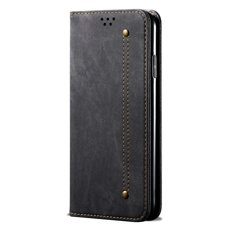 For Honor Play 8T 5G / X7b Denim Texture Flip Leather Phone Case(Black) - Honor Cases by buy2fix | Online Shopping UK | buy2fix