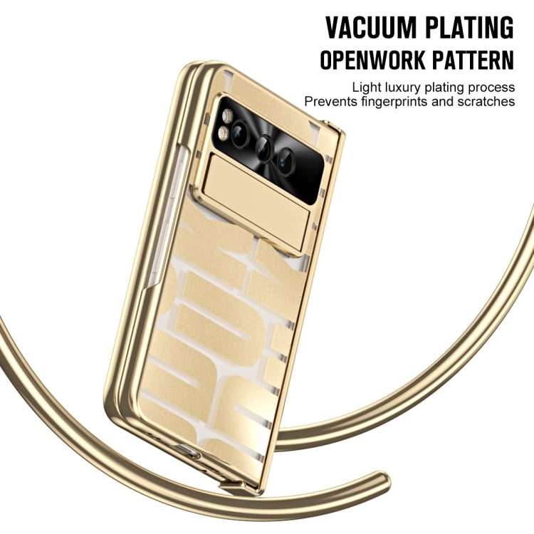 For Google Pixel Fold Integrated Electroplating Folding Phone Case(Gold) - Google Cases by buy2fix | Online Shopping UK | buy2fix