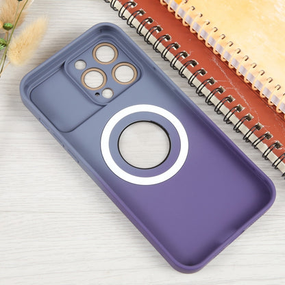 For iPhone 13 Gradient Silicone Shockproof Magsafe Phone Case with Lens Film(Grey Purple) - iPhone 13 Cases by buy2fix | Online Shopping UK | buy2fix