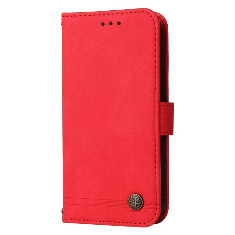 For Google Pixel 9 Pro Skin Feel Life Tree Metal Button Leather Phone Case(Red) - Google Cases by buy2fix | Online Shopping UK | buy2fix