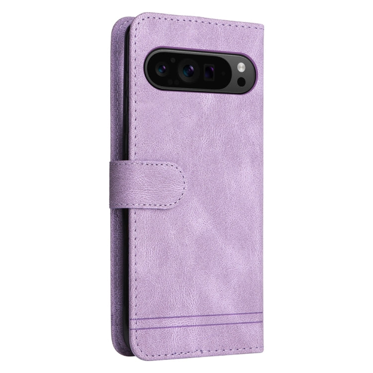 For Google Pixel 9 Pro Skin Feel Life Tree Metal Button Leather Phone Case(Purple) - Google Cases by buy2fix | Online Shopping UK | buy2fix