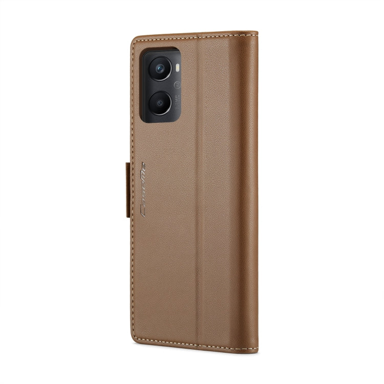 For Realme 9i 4G CaseMe 023 Butterfly Buckle Litchi Texture RFID Anti-theft Leather Phone Case(Brown) - Realme Cases by CaseMe | Online Shopping UK | buy2fix