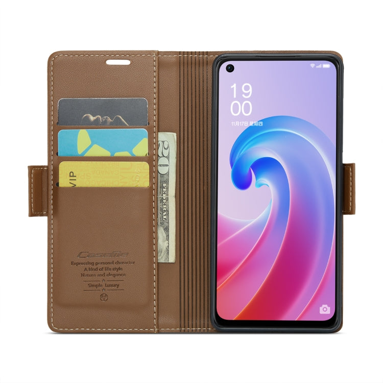 For Realme 9i 4G CaseMe 023 Butterfly Buckle Litchi Texture RFID Anti-theft Leather Phone Case(Brown) - Realme Cases by CaseMe | Online Shopping UK | buy2fix