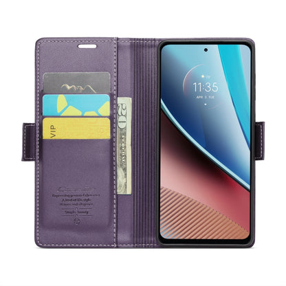 For Motorola Moto G Stylus 5G 2023 CaseMe 023 Butterfly Buckle Litchi Texture RFID Anti-theft Leather Phone Case(Pearly Purple) - Motorola Cases by CaseMe | Online Shopping UK | buy2fix