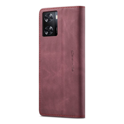 For OPPO A57 4G Global/A57S 4G Global/A77 4G Global CaseMe 013 Multifunctional Horizontal Flip Leather Phone Case(Wine Red) - OPPO Cases by CaseMe | Online Shopping UK | buy2fix