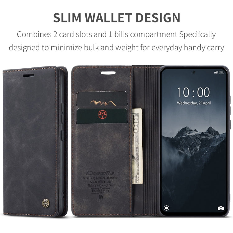 For Xiaomi Redmi Note 13 Pro 4G CaseMe 013 Multifunctional Horizontal Flip Leather Phone Case(Black) - Xiaomi Cases by CaseMe | Online Shopping UK | buy2fix