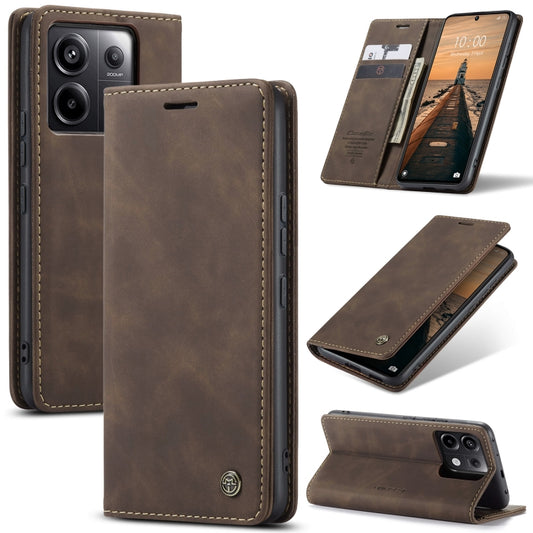 For Xiaomi Redmi Note 13 Pro 5G CaseMe 013 Multifunctional Horizontal Flip Leather Phone Case(Coffee) - Xiaomi Cases by CaseMe | Online Shopping UK | buy2fix