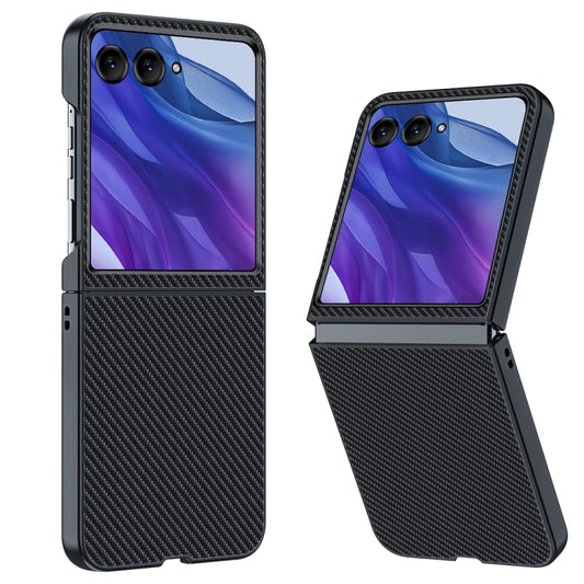 For Motorola Razr 50 Ultra Ultra-thin Carbon Fiber Texture Printing Phone Case(Black) - Motorola Cases by buy2fix | Online Shopping UK | buy2fix