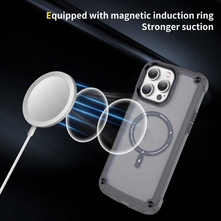 For iPhone 13 Pro Skin Feel TPU + PC MagSafe Magnetic Phone Case(Transparent Black) - iPhone 13 Pro Cases by buy2fix | Online Shopping UK | buy2fix