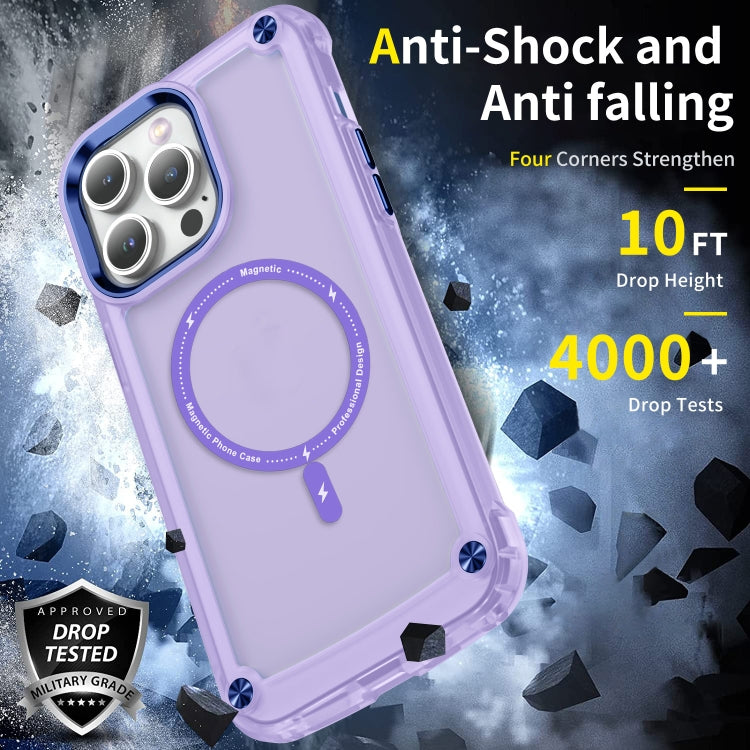 For iPhone 13 Skin Feel TPU + PC MagSafe Magnetic Phone Case(Transparent Purple) - iPhone 13 Cases by buy2fix | Online Shopping UK | buy2fix