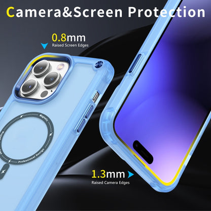 For iPhone 15 Pro Skin Feel TPU + PC MagSafe Magnetic Phone Case(Transparent Blue) - iPhone 15 Pro Cases by buy2fix | Online Shopping UK | buy2fix