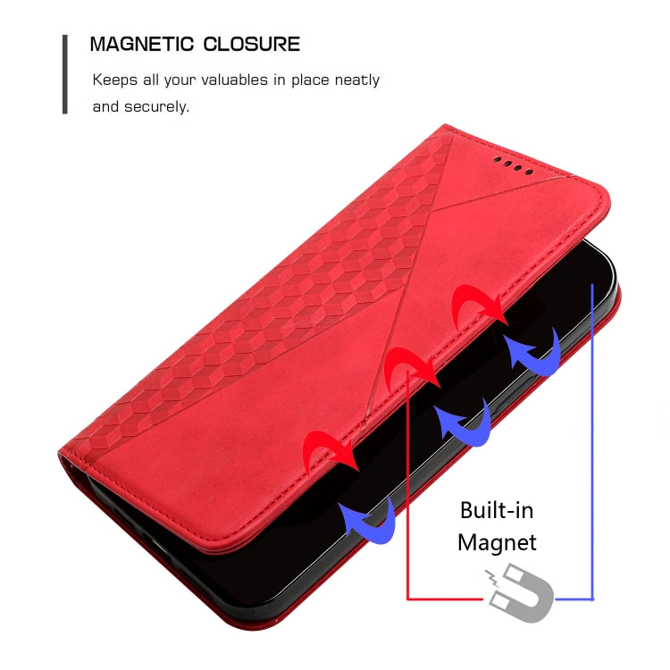 For Xiaomi Redmi Note 13 pro Diamond Splicing Skin Feel Magnetic Leather Phone Case(Red) - Note 13 Pro Cases by buy2fix | Online Shopping UK | buy2fix