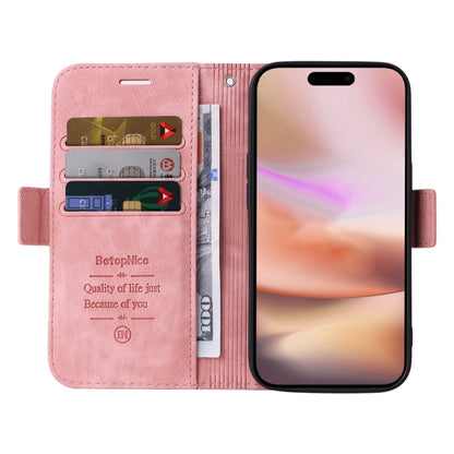 For iPhone 16 Plus BETOPNICE Dual-side Buckle Leather Phone Case(Pink) - iPhone 16 Plus Cases by BETOPNICE | Online Shopping UK | buy2fix