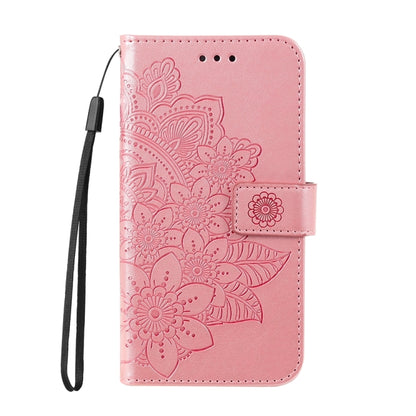 For iPhone 16 Pro Max 7-petal Flowers Embossing Leather Phone Case(Rose Gold) - iPhone 16 Pro Max Cases by buy2fix | Online Shopping UK | buy2fix