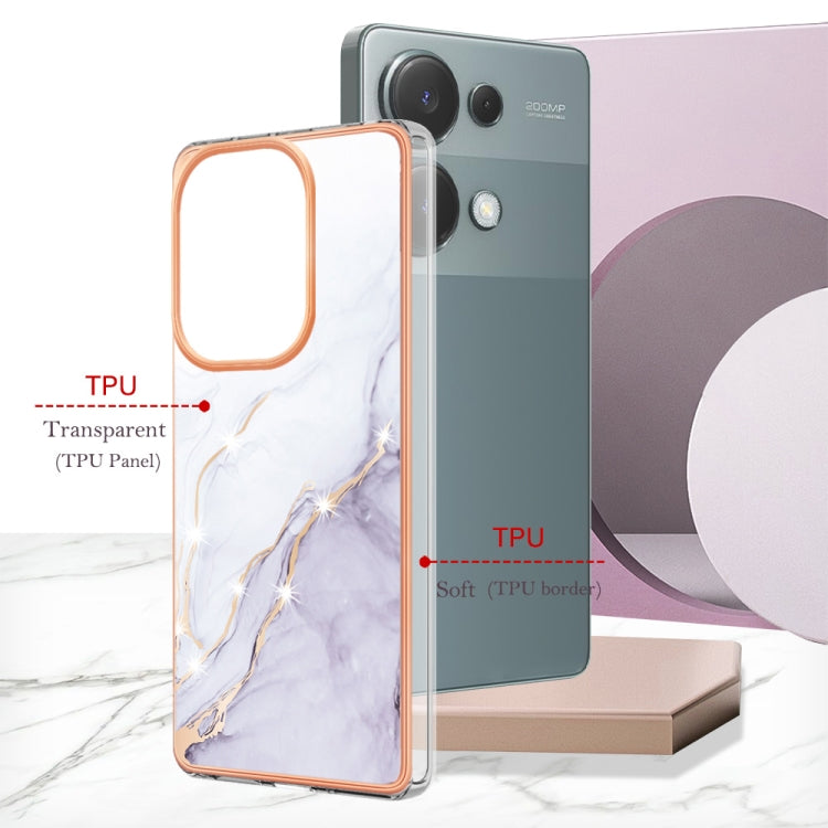 For Xiaomi Poco M6 Pro 4G Electroplating Marble Dual-side IMD Phone Case(White 006) - Xiaomi Cases by buy2fix | Online Shopping UK | buy2fix