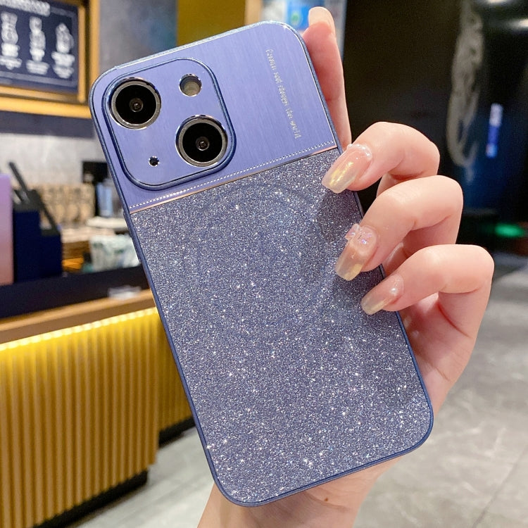 For iPhone 13 Magsafe Magnetic Metallic Glitter Powder Shockproof Phone Case(Blue) - iPhone 13 Cases by buy2fix | Online Shopping UK | buy2fix