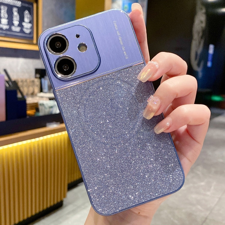 For iPhone 12 Magsafe Magnetic Metallic Glitter Powder Shockproof Phone Case(Blue) - iPhone 12 / 12 Pro Cases by buy2fix | Online Shopping UK | buy2fix