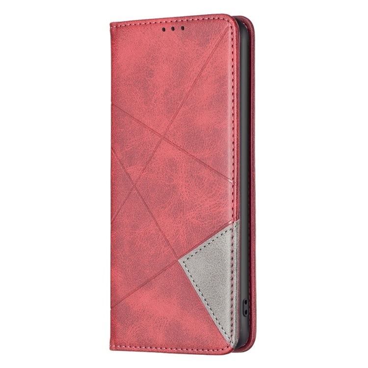 For iPhone 16 Pro Max Rhombus Texture Magnetic Leather Phone Case(Red) - iPhone 16 Pro Max Cases by buy2fix | Online Shopping UK | buy2fix