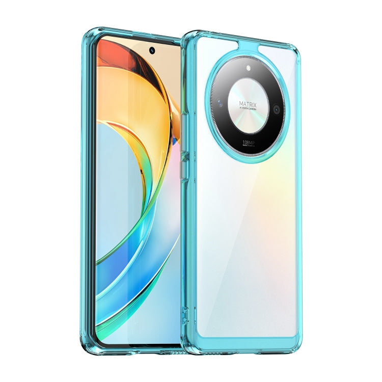 For Honor X9b Colorful Series Acrylic Hybrid TPU Phone Case(Transparent Blue) - Honor Cases by buy2fix | Online Shopping UK | buy2fix