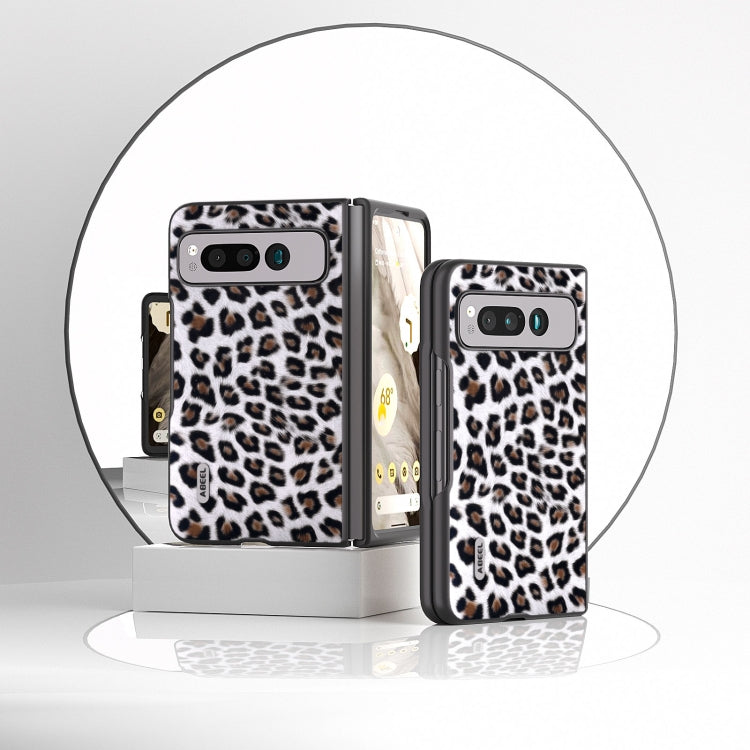 For Google Pixel Fold ABEEL Black Edge Leopard Phone Case(Silver) - Google Cases by buy2fix | Online Shopping UK | buy2fix