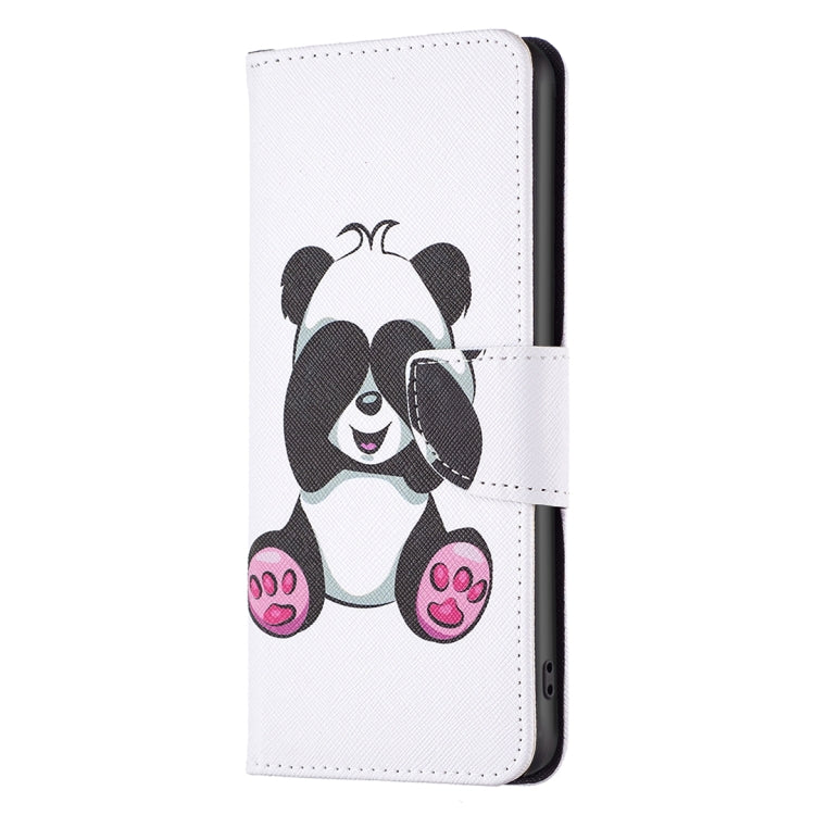 For iPhone 16 Plus Colored Drawing Pattern Flip Leather Phone Case(Panda) - iPhone 16 Plus Cases by buy2fix | Online Shopping UK | buy2fix