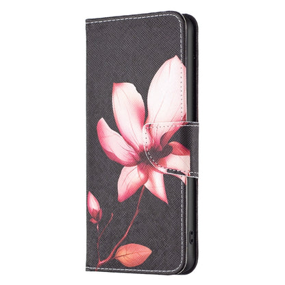 For iPhone 16 Plus Colored Drawing Pattern Flip Leather Phone Case(Lotus) - iPhone 16 Plus Cases by buy2fix | Online Shopping UK | buy2fix