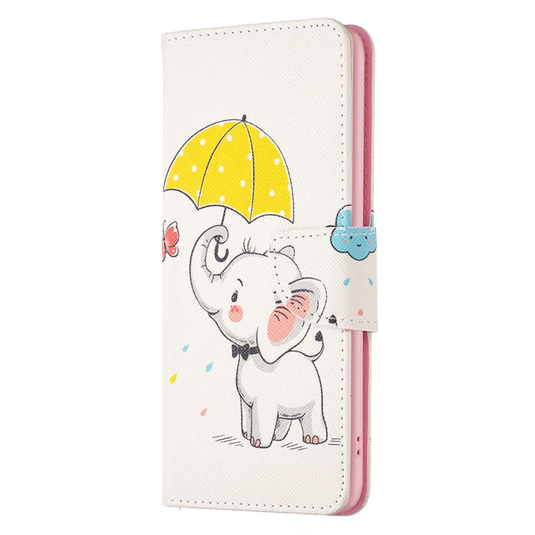 For iPhone 16 Plus Colored Drawing Pattern Flip Leather Phone Case(Umbrella Elephant) - iPhone 16 Plus Cases by buy2fix | Online Shopping UK | buy2fix