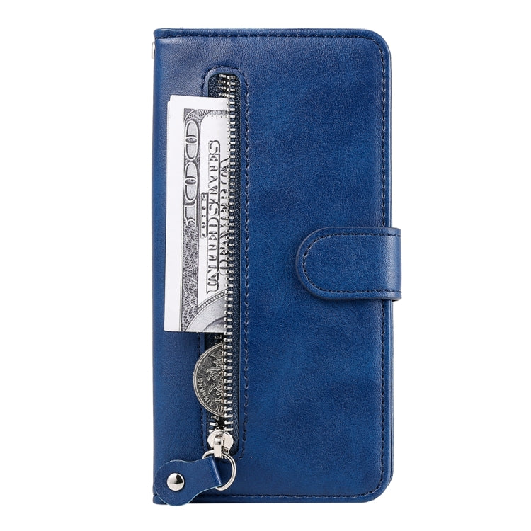 For Google Pixel 9 Pro Fashion Calf Texture Zipper Leather Phone Case(Blue) - Google Cases by buy2fix | Online Shopping UK | buy2fix