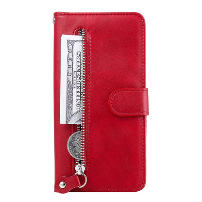 For Google Pixel 9 Fashion Calf Texture Zipper Leather Phone Case(Red) - Google Cases by buy2fix | Online Shopping UK | buy2fix