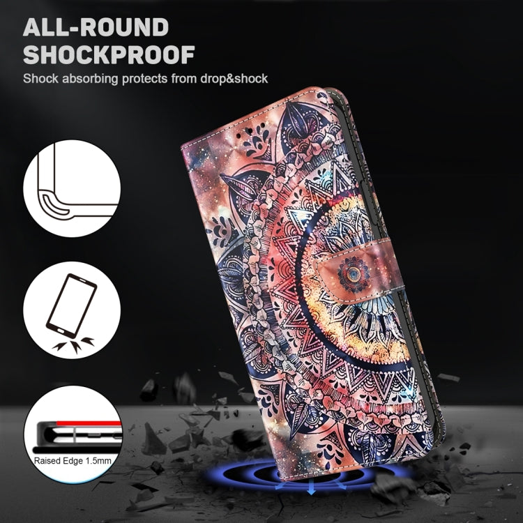 For Google Pixel 9 3D Painted Pattern Leather Phone Case(Colorful Mandala) - Google Cases by buy2fix | Online Shopping UK | buy2fix