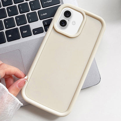 For iPhone 16 Plus Shockproof Frame Frosted TPU Phone Case(Beige) - iPhone 16 Plus Cases by buy2fix | Online Shopping UK | buy2fix