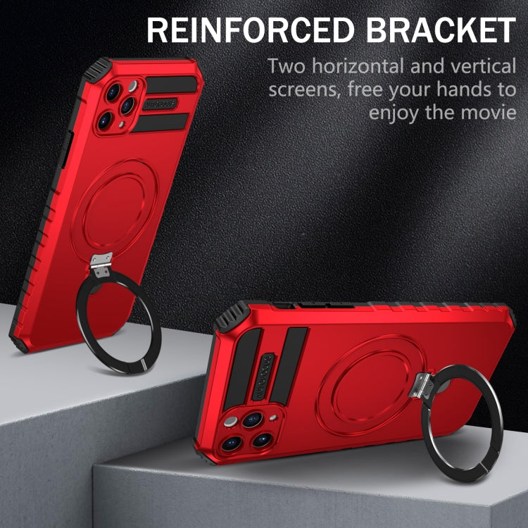 For iPhone 11 Pro MagSafe Magnetic Holder Phone Case(Red) - iPhone 11 Pro Cases by buy2fix | Online Shopping UK | buy2fix