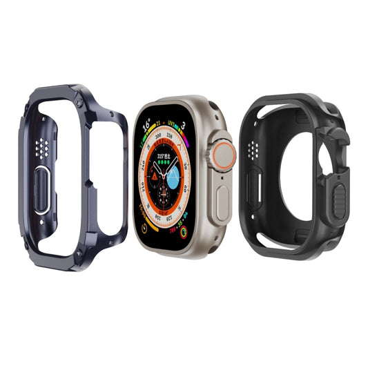 For Apple Watch Ultra 49mm 2-in-1 PC Hybrid TPU Armor Watch Case(Midnight Blue) - Watch Cases by buy2fix | Online Shopping UK | buy2fix