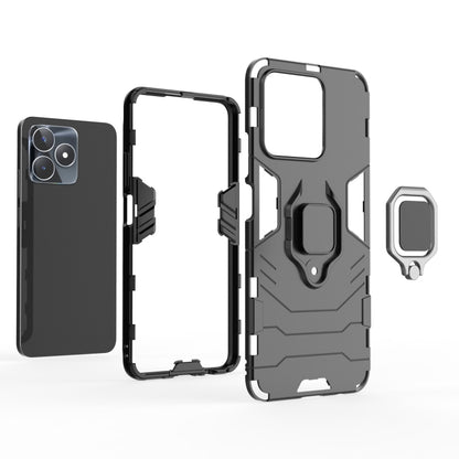 For Realme C53 4G Magnetic Ring Holder PC + TPU Phone Case(Black) - Realme Cases by buy2fix | Online Shopping UK | buy2fix