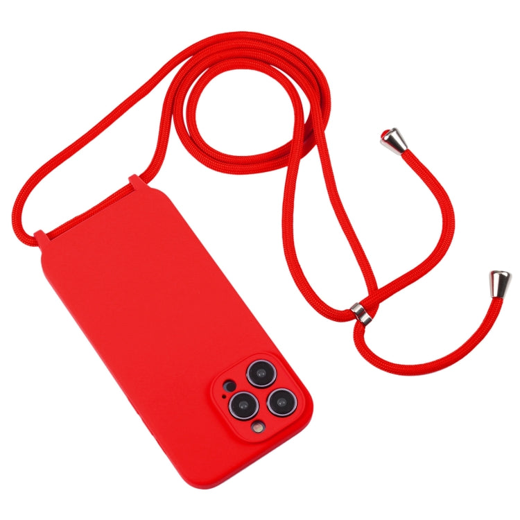 For iPhone 16 Plus Crossbody Lanyard Liquid Silicone Case(Red) - iPhone 16 Plus Cases by buy2fix | Online Shopping UK | buy2fix