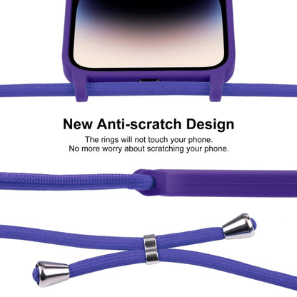 For iPhone 16 Pro Crossbody Lanyard Liquid Silicone Case(Purple) - iPhone 16 Pro Cases by buy2fix | Online Shopping UK | buy2fix