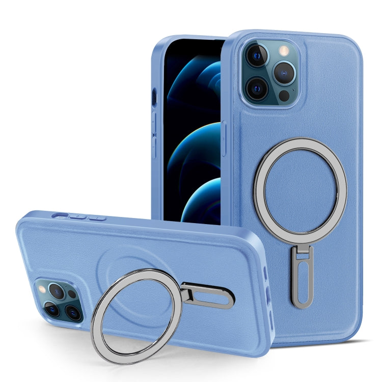 For iPhone 12 Pro Max MagSafe Magnetic Holder Phone Case(Sierra Blue) - iPhone 12 Pro Max Cases by buy2fix | Online Shopping UK | buy2fix