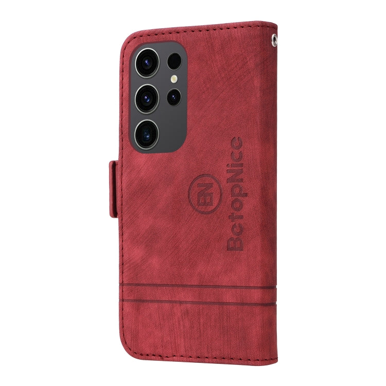 For Samsung Galaxy S24 Ultra BETOPNICE Dual-side Buckle Leather Phone Case(Red) - Galaxy Phone Cases by BETOPNICE | Online Shopping UK | buy2fix