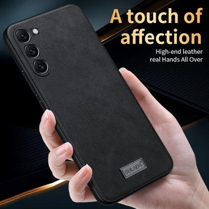 For Samsung Galaxy S23+ 5G SULADA Shockproof TPU + Handmade Leather Phone Case(Black) - Galaxy S23+ 5G Cases by SULADA | Online Shopping UK | buy2fix