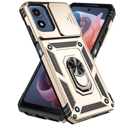 For Motorola Moto G Play 5G 2024 Sliding Camshield Holder Phone Case(Gold) - Motorola Cases by buy2fix | Online Shopping UK | buy2fix