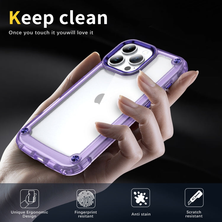 For iPhone 16 Pro Max Skin Feel TPU + PC Phone Case(Transparent Purple) - iPhone 16 Pro Max Cases by buy2fix | Online Shopping UK | buy2fix