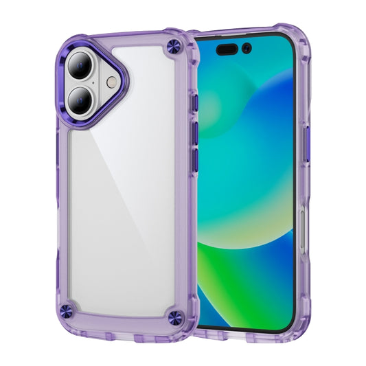 For iPhone 16 Plus Skin Feel TPU + PC Phone Case(Transparent Purple) - iPhone 16 Plus Cases by buy2fix | Online Shopping UK | buy2fix