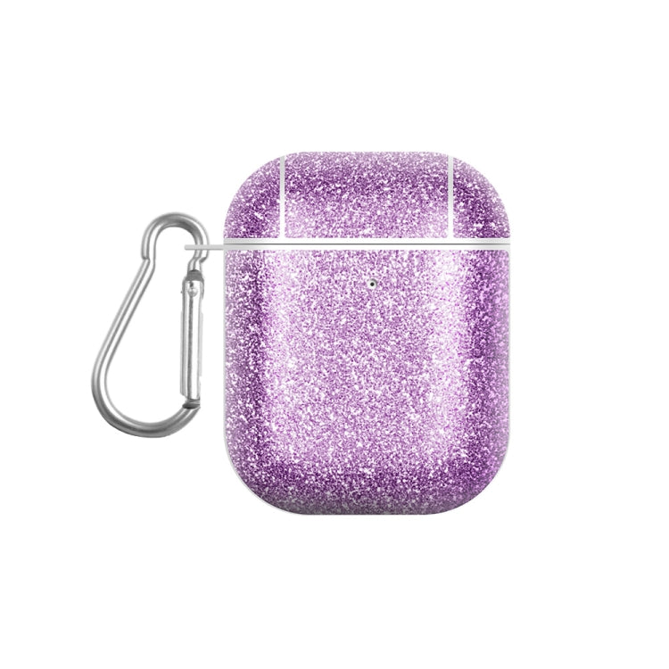 For AirPods 1 / 2 Glitter Powder Skin Texture PC TWS Earphone Case(Purple) - For AirPods 1/2 by buy2fix | Online Shopping UK | buy2fix