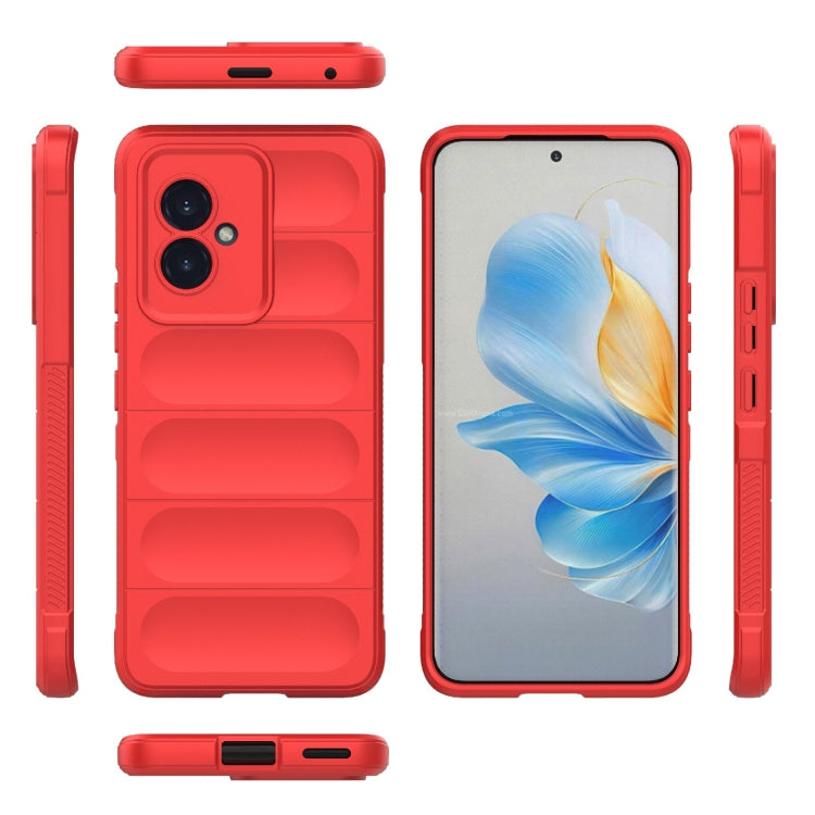 For Honor 100 5G Magic Shield TPU + Flannel Phone Case(Red) - Honor Cases by buy2fix | Online Shopping UK | buy2fix