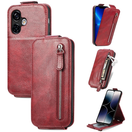 For Ulefone Note 16 Pro Zipper Wallet Vertical Flip Leather Phone Case(Red) - Ulefone Cases by buy2fix | Online Shopping UK | buy2fix