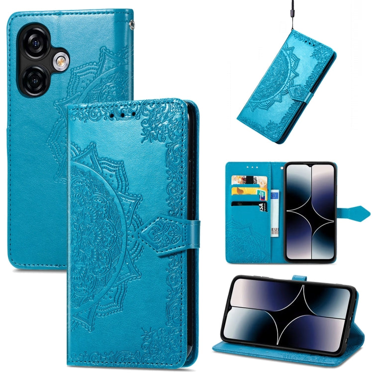 For Ulefone Note 16 Pro Mandala Flower Embossed Leather Phone Case(Blue) - Ulefone Cases by buy2fix | Online Shopping UK | buy2fix