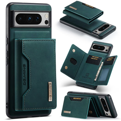 For Google Pixel 8 Pro DG.MING M2 Series 3-Fold Multi Card Bag + Magnetic Phone Case(Green) - Google Cases by DG.MING | Online Shopping UK | buy2fix