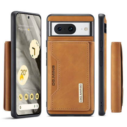 For Google Pixel 8 DG.MING M2 Series 3-Fold Multi Card Bag + Magnetic Phone Case(Brown) - Google Cases by DG.MING | Online Shopping UK | buy2fix