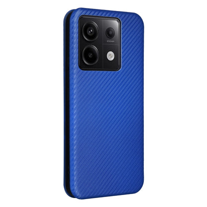 For Xiaomi Redmi Note 13 Pro Carbon Fiber Texture Flip Leather Phone Case(Blue) - Note 13 Pro Cases by buy2fix | Online Shopping UK | buy2fix